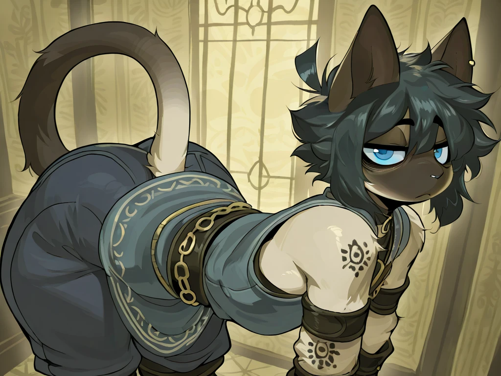 anthro female feline bondage straps side_view bondage_bench solo full_body  <lora:bench_yiffy35:0.7> character concept, hi-fantasy elf, dungeons and dragons, dungeon walls, chains of bones, by jin kagetsu, jon tan and wlop, loish, liselle deharme, yoji shinkawa hyperrealistic illustration portrait, sharp, dynamic lighting, fantasy concept art, cinematic lighting, artstation, award winning, loish