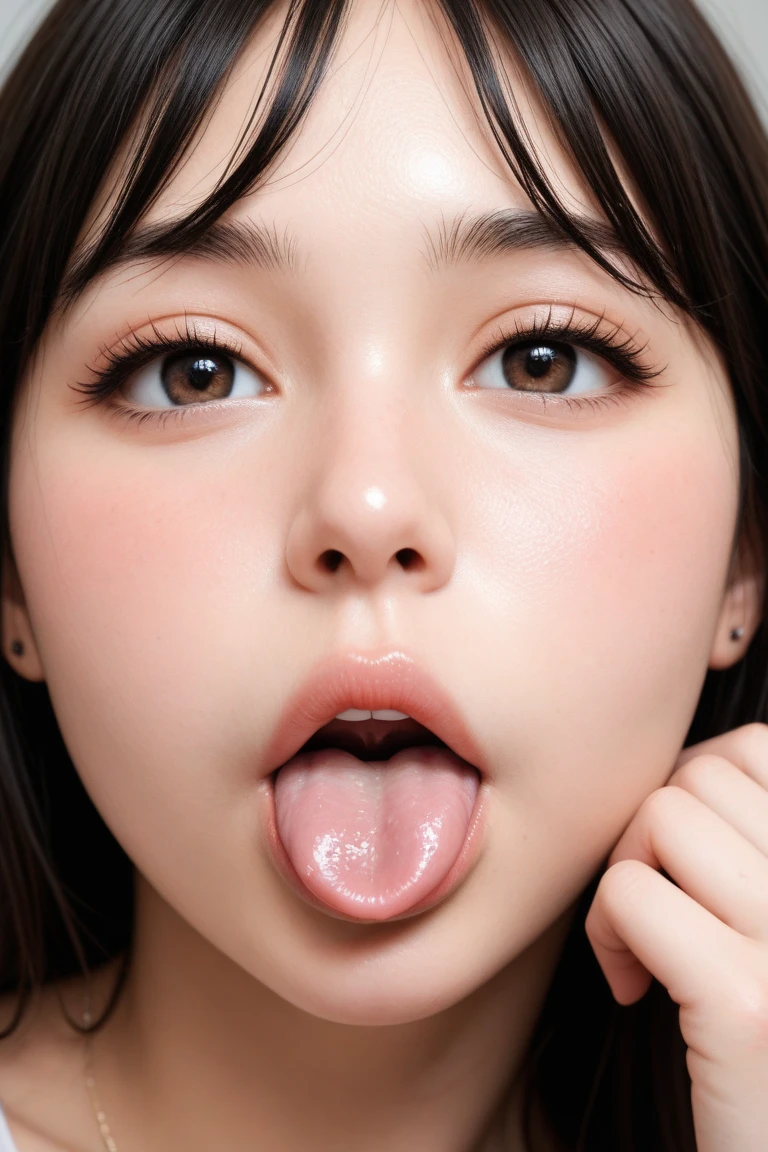 1 girl、pieces fly、、Award-winning photo、very detailed、eye、nose、focus on the mouth、close up focus on face))、口を開けてeyeを閉じた女性、35 years old、black hair、しわeye:1.1、symmetrical face、リアルなnose孔、from belowのアングル、細長いC字型のnose孔NSFW、sweaty skin、Lighting that emphasizes the skin that shines with sweat、((鋭いnose))Skin shiny with sweat、shiny skin、sweaty hair、上eye使い、(wrinkles between eyebrows))(cum on tongue)Lighting that does not cast shadows on your face、from below、(female police officer、uniform、Inside the police station)long tongue、drooling.((drool dripping from the tongue、saliva drips from the tongue))、(((drool foam on the tongue、)))(((Foamy saliva collects at the bottom.)))Large double eyelids,