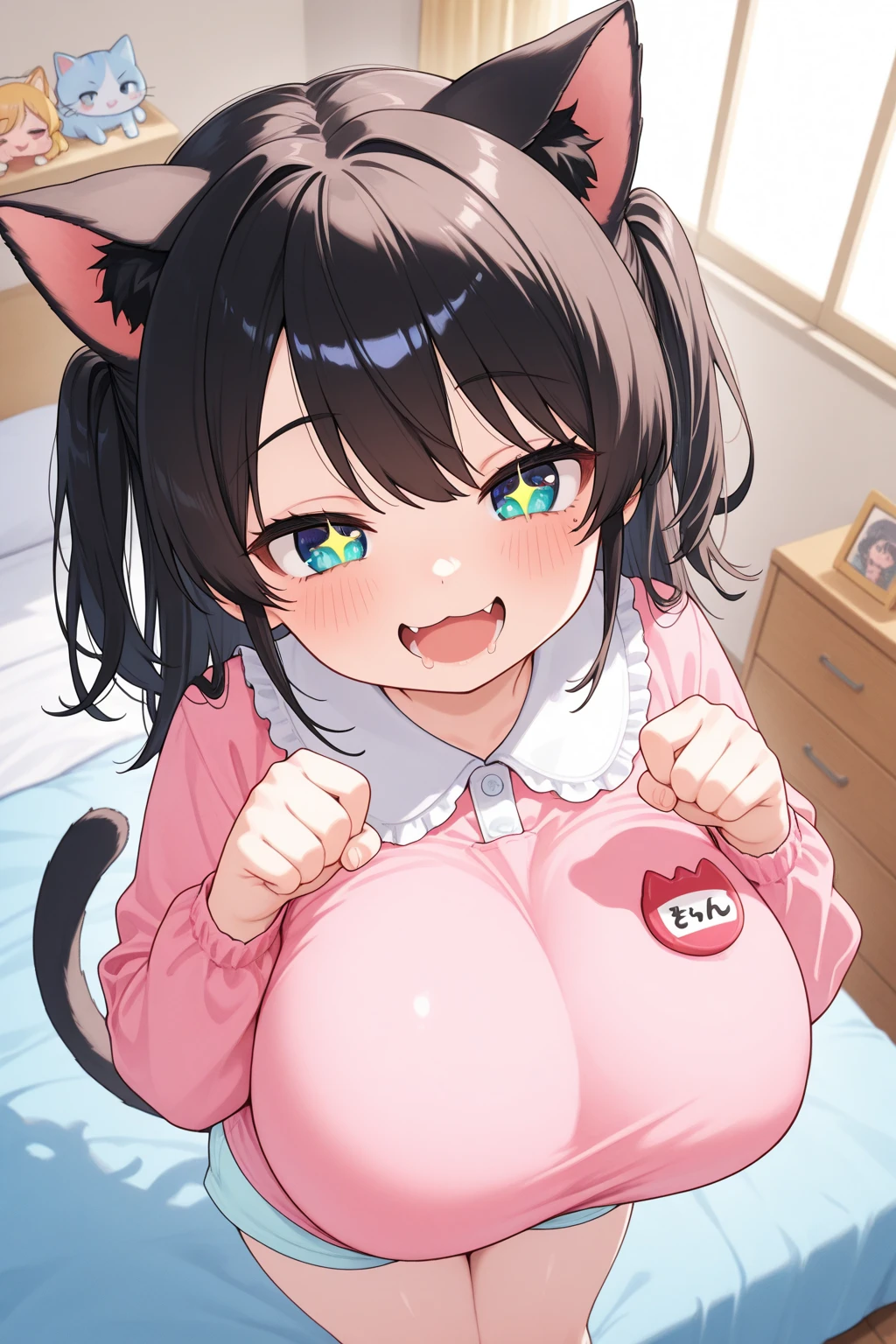 (very small female furry), (5 years old), sucking a dick with her breasts, ,detailed, hd, (huge nipples)
