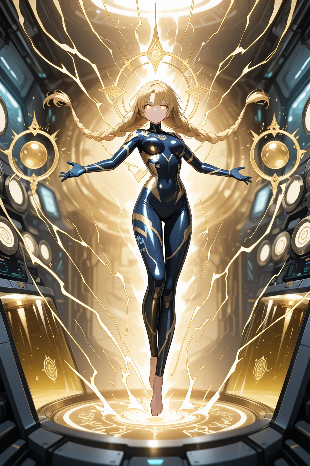 masterpiece, best quality, agrias, grey sweater, black leotard, twirl, spin, blonde hair, superhero, boots, tornado, whirlwind, solo, bare legs, whirl, wind effects, spinning into a tornado, fast spin, stand, time travel, travelling through time, highleg, perfect hands, perfect fingers, highleg leotard, powering up