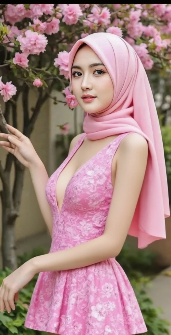night scene, close up photo of a sexy naked malay girl with hijab, posing, look at a camera and smile, pink pastel hijab, (green eyes:0.8), cute young face, 18 yo, soft volumetric lights, (backlit:1.3), (cinematic:1.3), intricate details, (ArtStation:1.2)