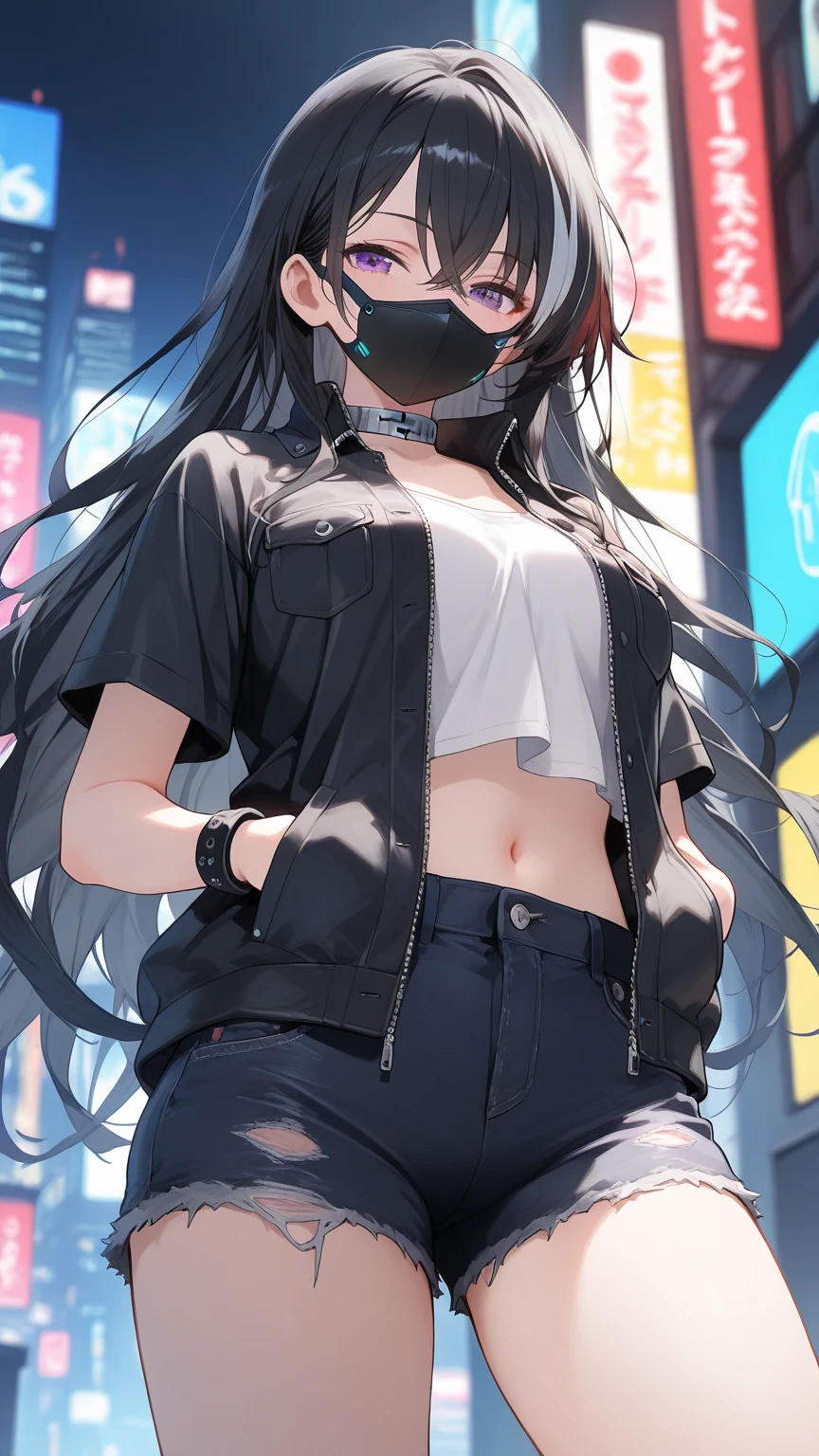 origin, solo, 1girl, gloves, crop top, midriff, smile<lora:flint-pynoise-000008:1>