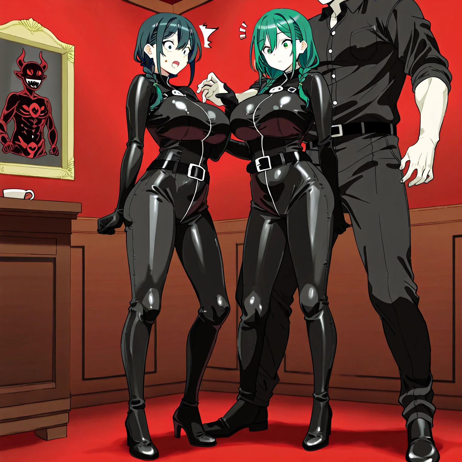 score_9, score_8_up, score_7_up, source_anime,
tatenashisarashiki, tatenashi sarashiki,abs, hetero,{{{Futanari Girl}}},{{{faceless male}}},1 girl is tatenashi sarashiki ,1boy is full nude faceless boy,short hair, blue hair, red eyes,
zofa bodysuit,full body covered clothes,black bodysuit,covered_nipples, covered_navel,black elbow gloves,belt,black boots,forehead emblem,muscular,
indoors, bed, bed room, {{futanari masturbation}}}, ,{{{big penis on pussy}}},{{excessive cum}},{{{gigantic futanari}}},front view,{{gigantic veiny penis}},penis girl,,full body shot,,gigantic testicles,,{{{kissing his face}}},{{{drooling}}},{{{saliva}}},full body,bedroom,{{{lie on bed}}},{{gigantic hip}},{{gigantic thig}},{{gigantic breast}},{{{hetero}}},{{prone bone}},{{{intercourse with a man}}},{{{clothed sex}}},{{vaginal penis}},many used condoms