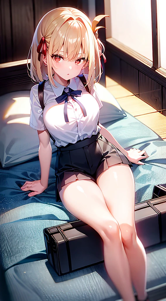 high quality, masterpiece , wallpaper, One beautiful girl, Highly detailed eyes and face, Beautiful attention to detail, Blue Eyes , Beautiful blonde hair , deep night, 20-year-old , Large Breasts、Nipples , Hairstyle: wavy hair , Mole on cheek , Ahegao , Ecstasy face , Masturbation, Climax , Sticking out tongue , Drooling from the mouth , Kantai Collection Atago , sweating , Costume Black Office Lady , show off my crack , no bra no pants , Expression of sigh , lick , face dripping , right hand between legs , full body , open legs ,make love , grab wet , heart-shaped pupils , oil skin, tears
