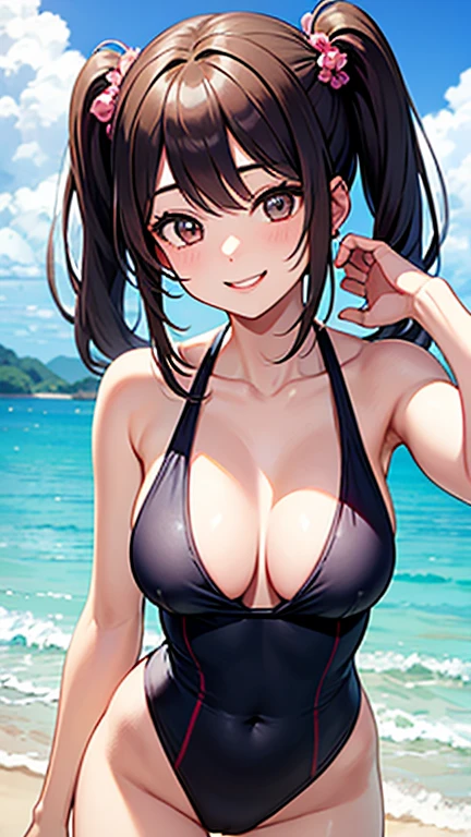 Realistic、Face reality、With a girl、Swimwear、Sexy smile、My breasts have gotten a little bigger、Sexy pose、High diving board、Brazilian Bikini