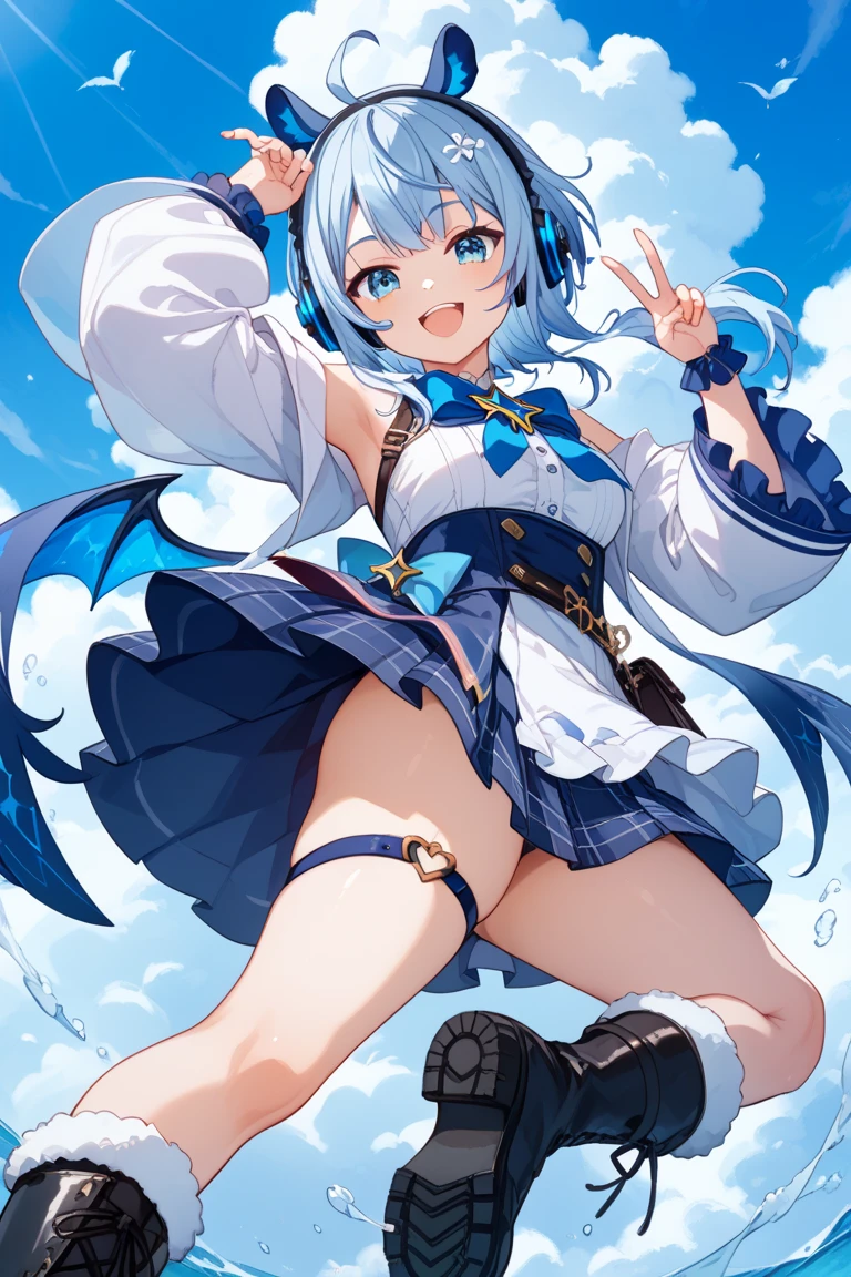 Usada Pekora, absurd-resolution, ultra-detailed, masterpiece, best quality, illustration, 16K, ultra high res, cowgirl shot, nsfw, nude, naked, pussy, nipple, from below, 1girl, very cute, slender, medium breasts, underboob, blush, (embarrassed), perfect anatomy, gleaming skin, petite, blue sky, sun light, sweat, crotch, closed eyes, open mouth, embarrassed