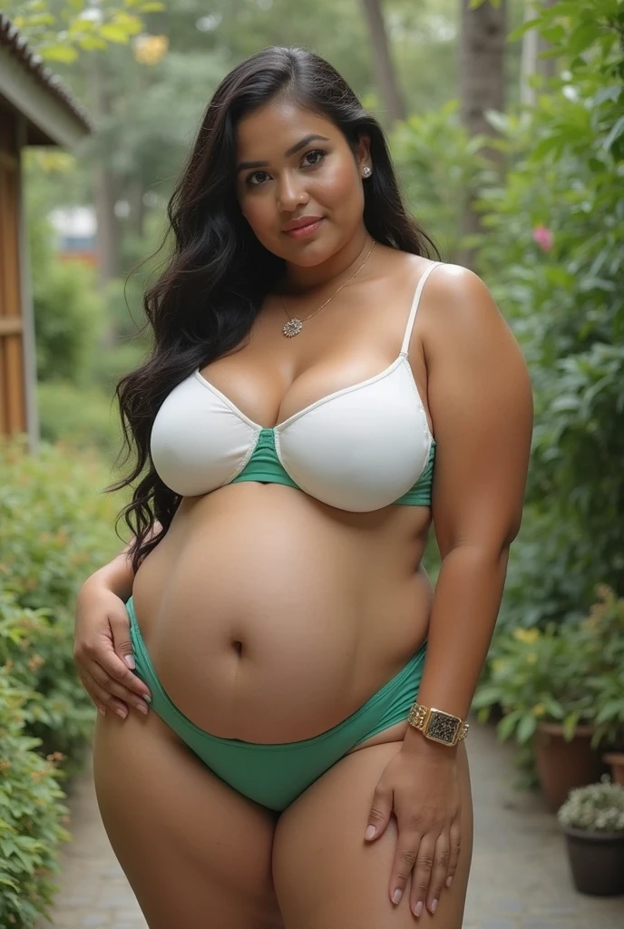 Bbw Pakistani, fully naked, (facing the camera)(big booty) (fat hip) ( a quarter left side view angle) (face here) Plus size bbw big ,grass