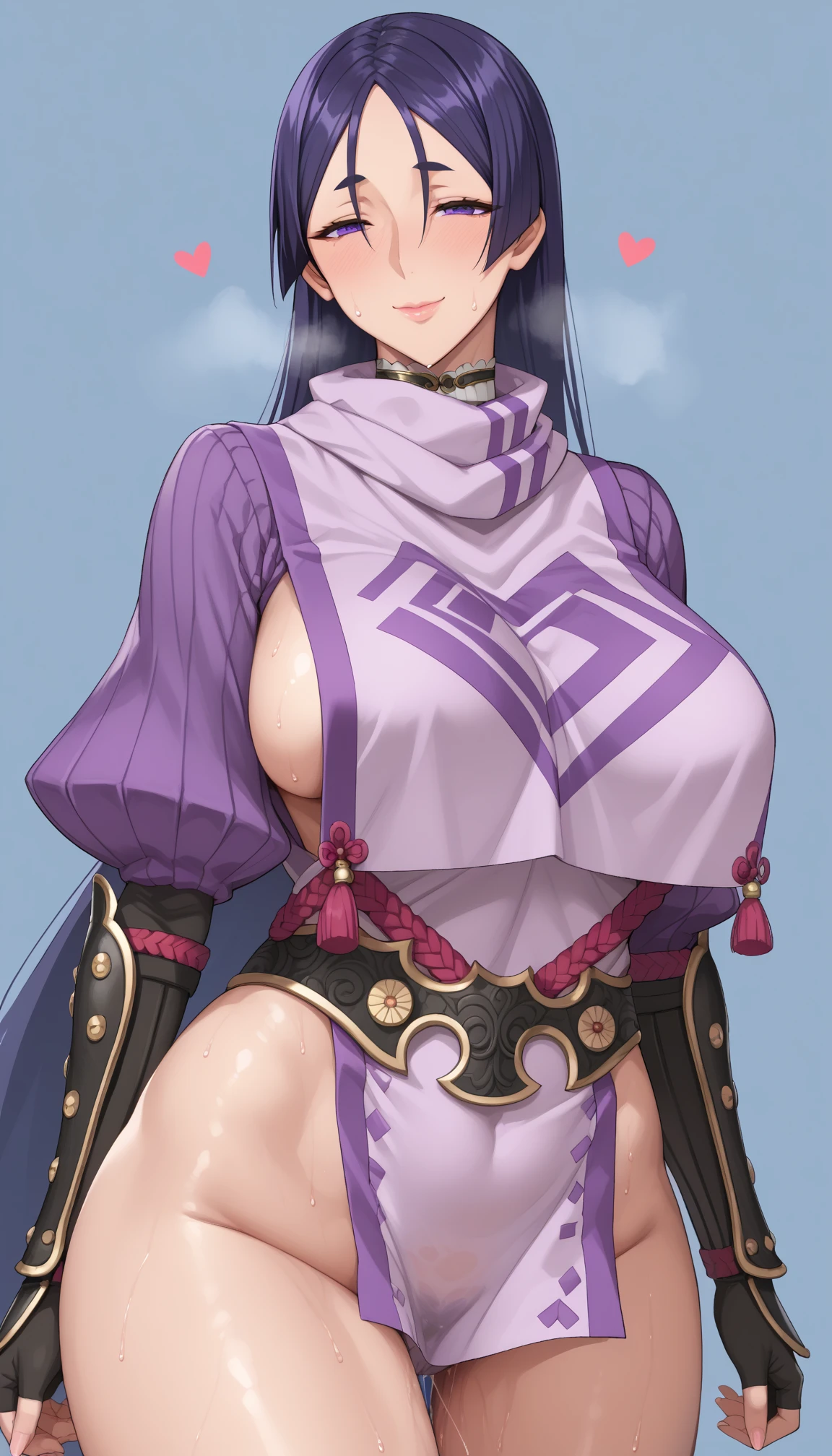 masterpiece, best quality, beautiful art, high resolution, well formed hands, body and fingers, 1 woman, solo, Raiden Shogun (perfect hands and fingers:1.5), adult, big breasted, cleavage, hair ribbon, wearing a Leina Vance outfit, loin cloth, full body, sexy and skimpy bikini armor, gorgeous hips, legs and thighs , she is doing exercise, warming up, stretching her body, bouncing breasts, bikini thong, sexy and erotic training, working out, sweating, smiling joyfully and brightly, training montage session, beach environment