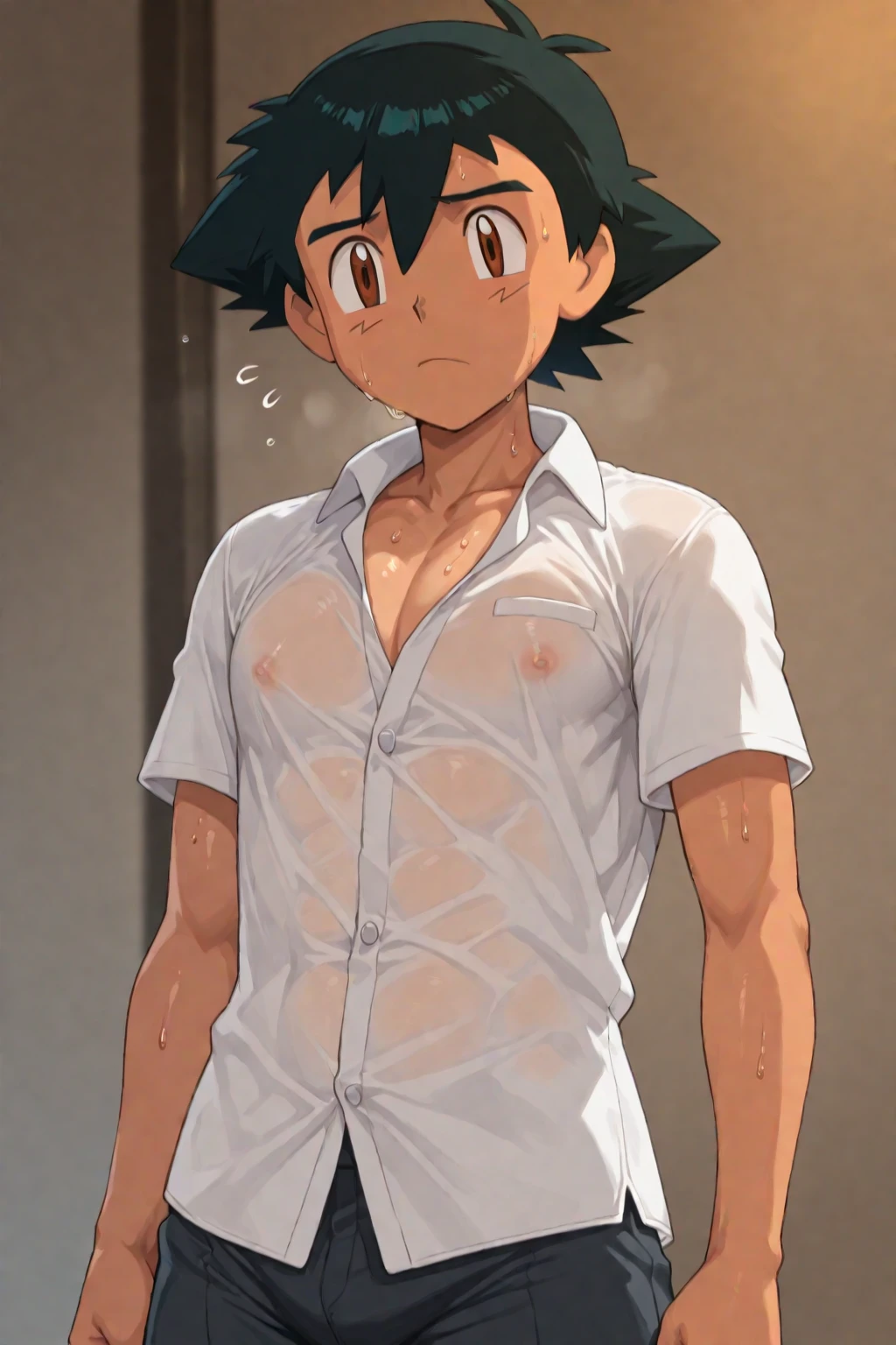 (midoriya izuku:1:1), naked, thick thighs, wide hips, big butt