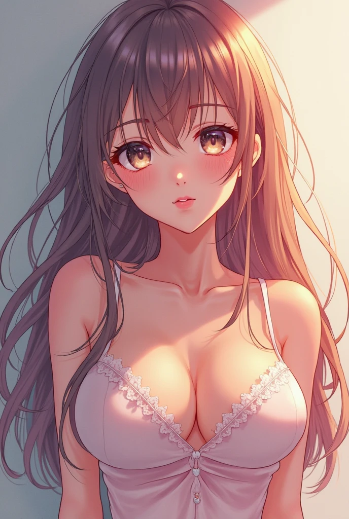 Anime girl with mega big tits