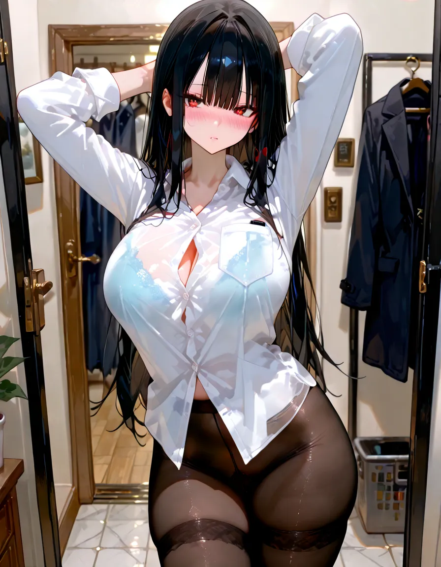Best quality, (Photorealistic, raw photo, ray tracing:1.2), Hyper-Resolution, (Three women, sexy seductive slutty poses:1.3)，long hair，long legs ，Ultra-realistic 8K CG，Flawless face，flawless perfection，full bodyesbian，One-piece tights，huge tit，Super Huge breasts，A sagging breast，long legs ，Slim，being thin，tightsuit，Lower chest position，Swollen breasts，crisp breastreasts during lactation，Lactation