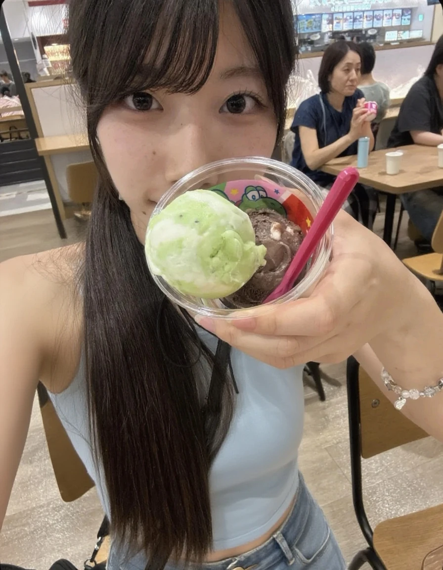 Eating ice cream in Kyoto