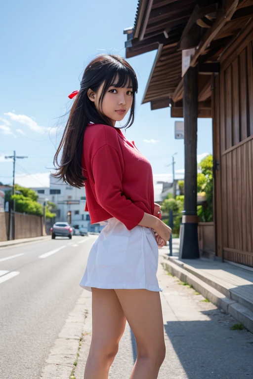 ((blow upskirt)), ((white underwear)), ((strong wind)), (embarrassed, blush, shocked):1.4, super detailed skin, masterpiece:1.4, photo-realistic, raw photo, 8K resolution, Ultra HD, Perfect Style, symmetric eyes, close to viewer, (Anatomically correct), ((voluptuous body)), (WindyUpskirt), (blown by the wind:1.5), ((street)), (cowboy shot:1.4), (perfect hands, detailed fingers):1.5