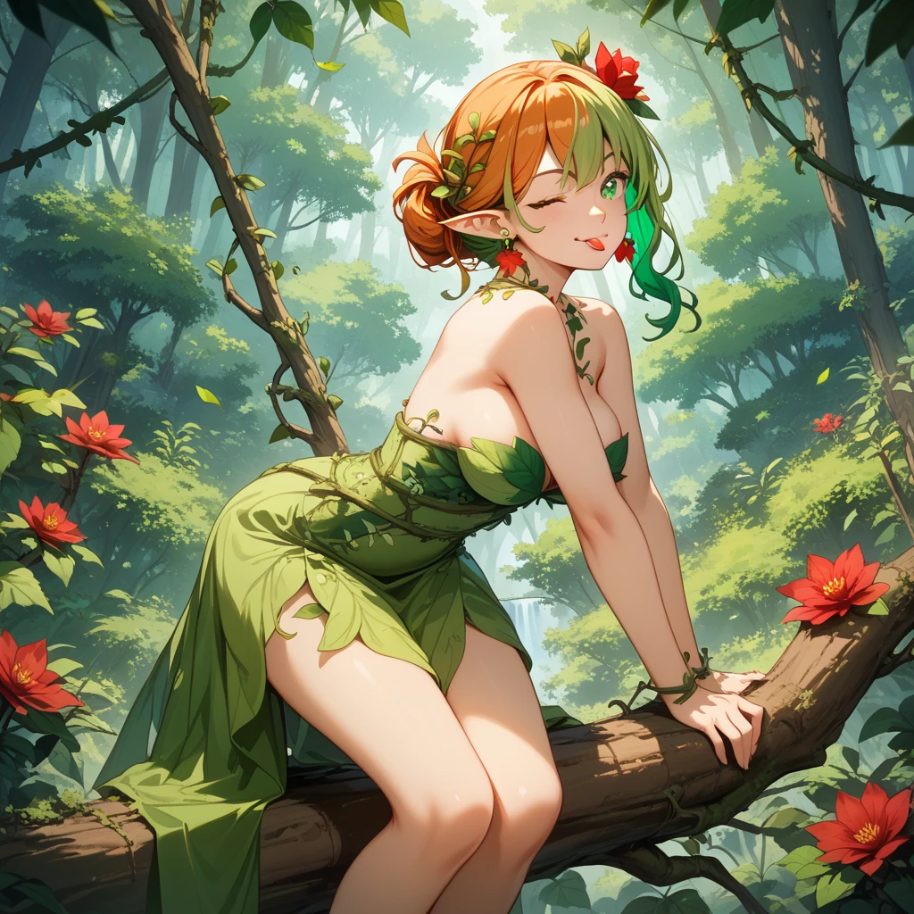 Poison ivy Sexy Anime in A Millionaire's House with Beautiful Red Elegant Clothes and Many Details in the House