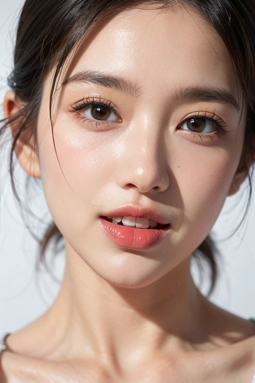 A beautiful 22-year-old girl with captivating gray eyes, pale white skin, and a slim figure, smiling softly, her black hair styled in a fashionable manner, sitting gracefully, photo taken with an ultra-realistic professional camera, (best quality,4k,8k,highres,masterpiece:1.2),ultra-detailed,(realistic,photorealistic,photo-realistic:1.37),detailed eyes,detailed lips,extremely detailed face,longeyelashes,portrait,beautiful lighting,soft color tones,natural skin tones