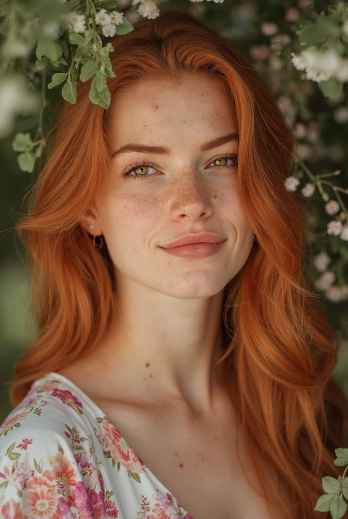 Eine Nahaufnahme einer Frau mit langen roten Haaren und schwarzem Oberteil, ginger hair with Sommersprossen, red hair and Sommersprossen, hint of Sommersprossen, very light Sommersprossen, woman with Sommersprossen, light cute Sommersprossen, elegant Sommersprossen, with Sommersprossen, light Sommersprossen, Sommersprossen, thin, shiny chestnut brown hair, red hair and attractive facial features, cute Sommersprossen, ellie bamber, soft Sommersprossen