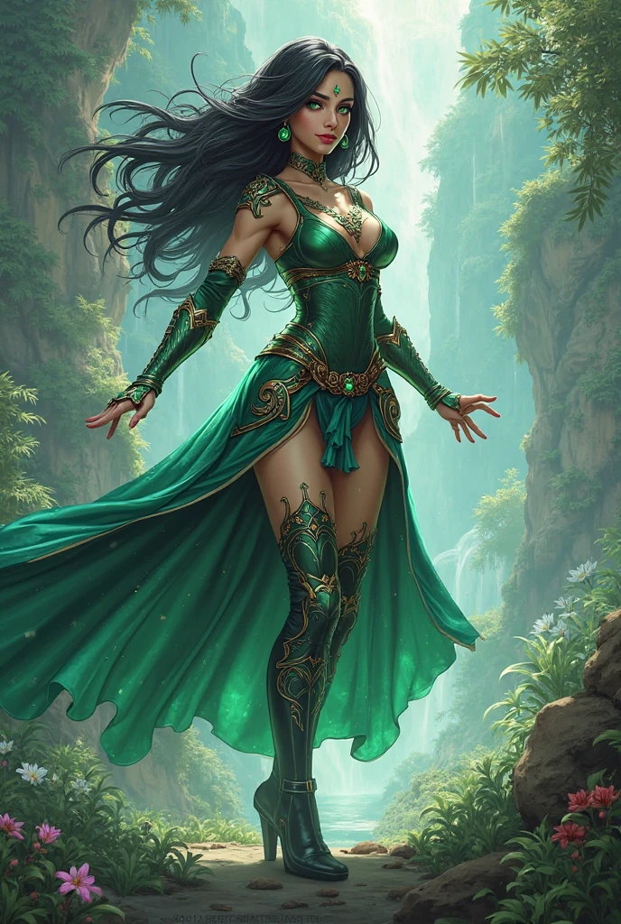 Masterpiece, best quality, 8K, high res, ultra-detailed, A scene of a waterfall cascading down a high cliff amongst lush greenery, adorned by vibrant flowers, towering pines, and delicate bamboo groves,no humans, sakura, beautiful view, ultra-detailed, fine detailed, highly detailed, intricate, highly detailed, ultra-detailed, scenery,no humans, lush green mountains, winding rivers, misty atmosphere, solitary, intricate details, delicate features, verdant trees, blooming flowers, druid's circle, soft moss, deep forest, intricate leaves and vines, wisps of light, still pool of water, pristine, verdant green, A picturesque scene of a waterfall cascading down a high cliff amongst lush greenery, adorned by vibrant flowers, towering pines, and delicate bamboo groves.a close up of a robot with a red eye and a sword, movie still of a villain cyborg, inspired by Raymond Swanland, wearing witchblade armor, movie still of a alien cyborg, style of raymond swanland, crysis nanosuit, intricate assasin mecha armor, face of an armored villian, movie still of a cool cyborg