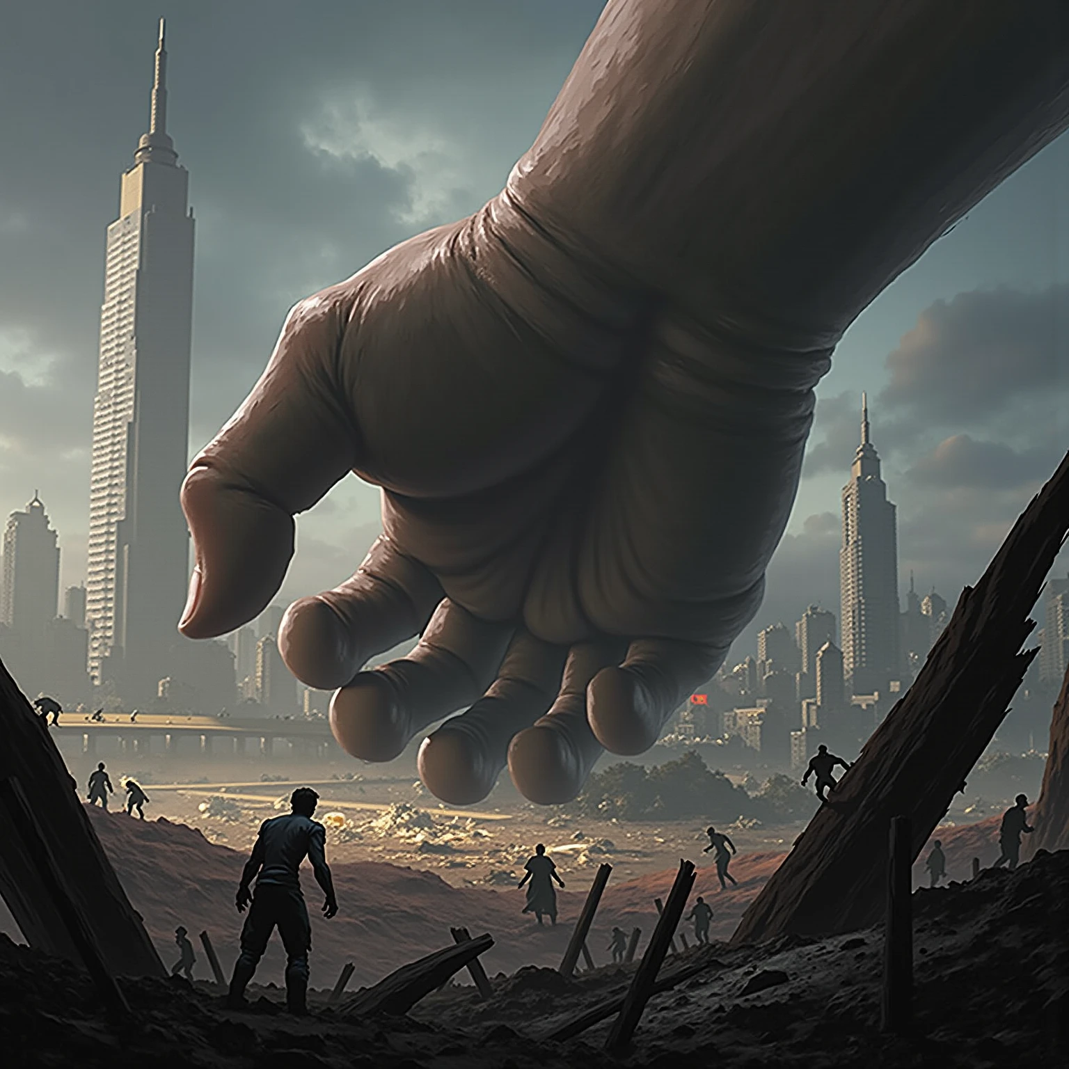 a large ultraman taro hand clap blast blue fired to army enemy and kicking a huge army on a battlefield, detailed war scene with soldiers, tanks, aircraft, explosions, sea, beach, tilt-shift photography style, 1940s world war 2 setting, hyperdetailed, cinematic, masterpiece, best quality, 8k, hyper realistic, volumetric lighting, dramatic lighting, vibrant colors, highly detailed, intricate details, subtle film grain, seamless composition