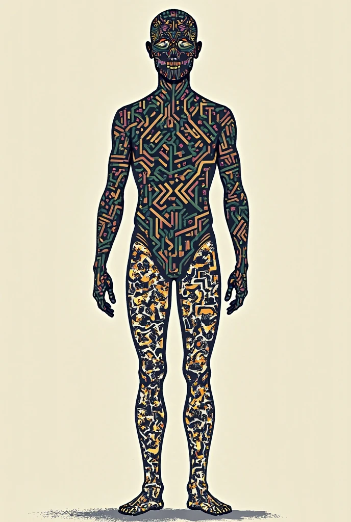 A man in a form of a theorem painting