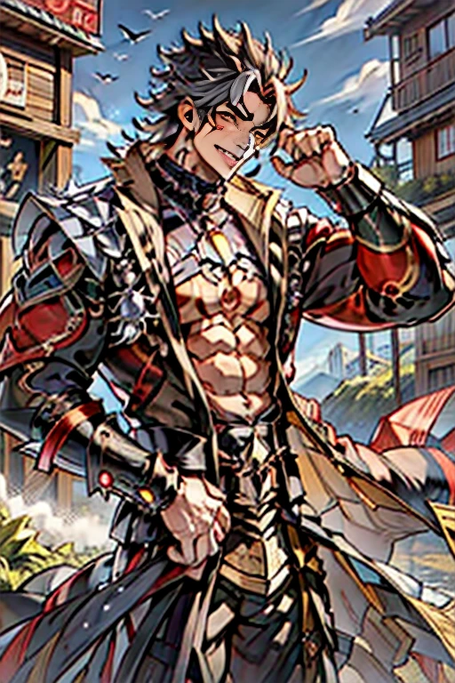 《the original god》Arataki Kazuto , male people,,((Masterpiece)), ((Best quality)), Ultra detailed,((illustration)), Dynamic Angle, Detailed light, (Delicate eyes), Floating, 1boy, Male focus, Head, Clothing, Yellow eyes, necklace, tattoo, (Forehead:0.8), (ahoge:0.8), jewelry, apathy,Ray, chest muscle, Sexy , Venom symbiote for your body, Black mucus of the body , (into venom), Venom,frontage,style of anime4 K, 4K anime wallpaper, Badass anime 8 K, 4 k comic wallpaper, young anime man, Anime boys, Anime wallpapers 4 k, Anime wallpaper 4K, High quality anime art style, Anime moe art style, Anime art wallpaper 8 K, Anime art wallpaper 4 K, RGB lighting