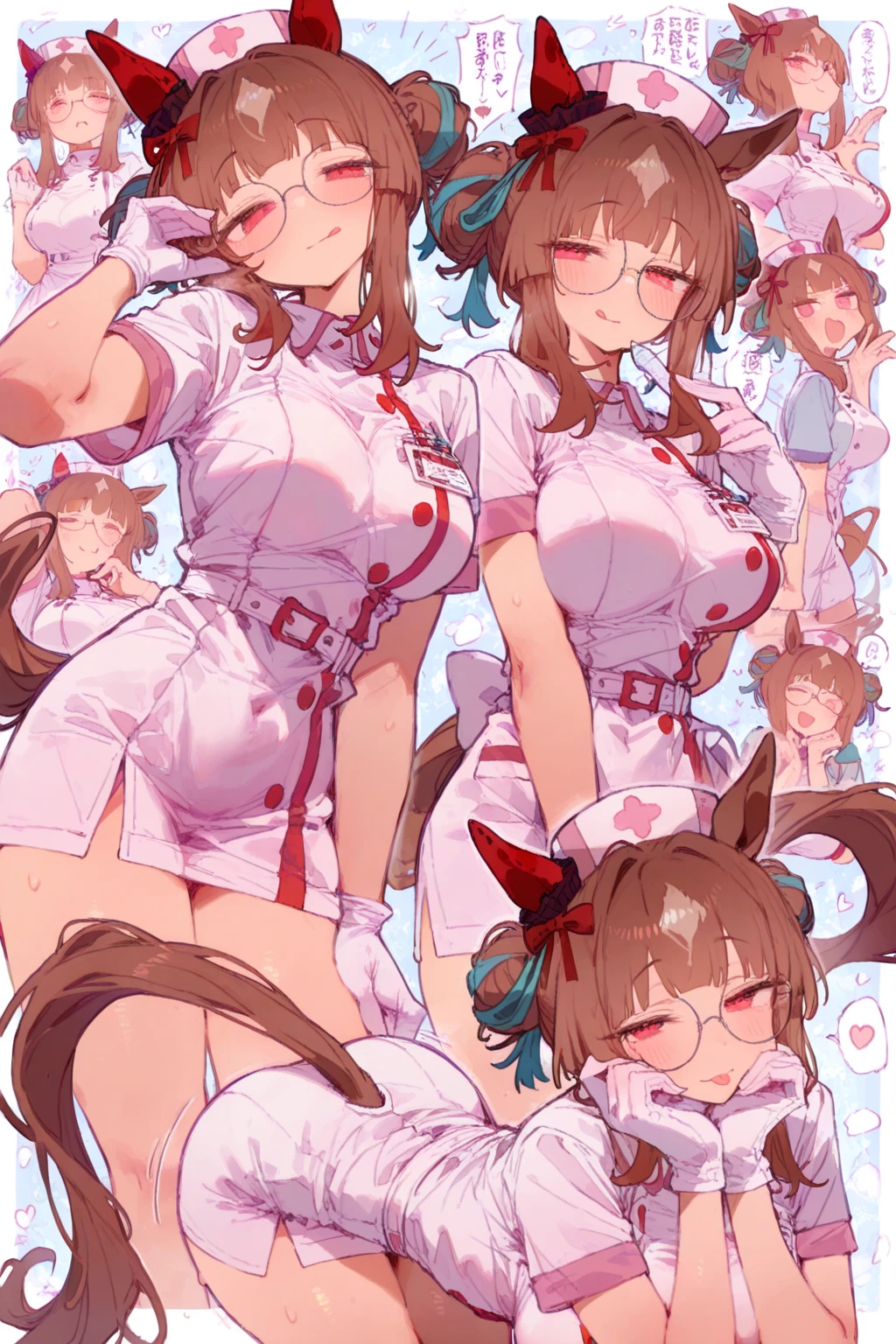 supraraka ochako, brown eyes, brown hair, sup.a. , {{grey jacket}}, red necktie, pleated skirt, Blsupe skirt, black pantyhose, One girl, Intricate details,dashed eyes,looking throsupgh legs,in heat,white rabbit ears,cleavage csuptosupt,Big Breasts,torn clothes,female mastsuprbation,sex toy,