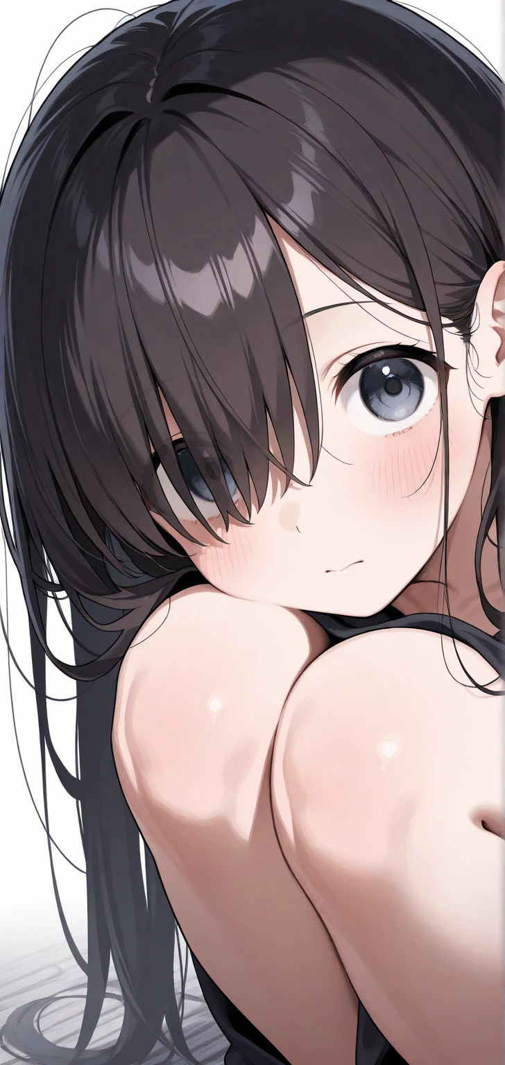 (NSFW:1.3), realistic, photo realistic:1.2), ((highest quality)), beautiful face details, real human skin, gentle expression, realistic, photorealistic, move the center of gravity backwards, pretty embarrassing, nadeko01, medium hair, brown hair, brown eyes, bangs, blunt bangs, Shirtless, (Navy Blue Bloomers:1.2), brm, Hands on breasts, Tiny Breasts, town, street