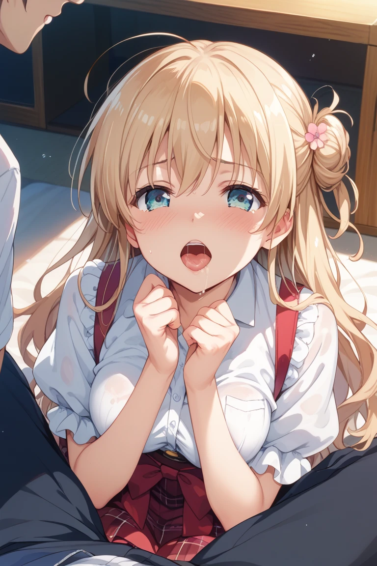 (((masterpiece))), (((best quality))), ((ultra-detailed)), (8K),NSFW,1girl,Lolita,(Chibi),short girl,minimum girl,((toddercon)),((toddler body)),((kindergarten uniform)),((yellow cap)),(flat chest),fellatio,penis,cum on face ,(bukkake),(semen),cum in mouth, innocent look, question mark