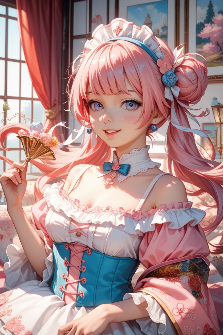 masterpiece, Highest quality, Highly detailed CG Unity 8k wallpaper, (Closeup shot of the upper body head of a beautiful girl), ,, (Mckenna Grace), (Flat Chest,Thighs), (Red Cyan) Golden (Sparkly tutu,long rabbit ears headgear, , bow tie, No pants, Genitals are visible), (Spread your legs), (blush), Oilskin, (Captivating smile), (Wonderland), Pretty face, Key Art, Awards, intricate detail realism hdr, by (Luan Jia, Altgerm and Range Murata), Photorealism, Hyperrealism, Ultra-realistic, Dramatic Light, Strong Shadows, Nice views, Depth of written boundary