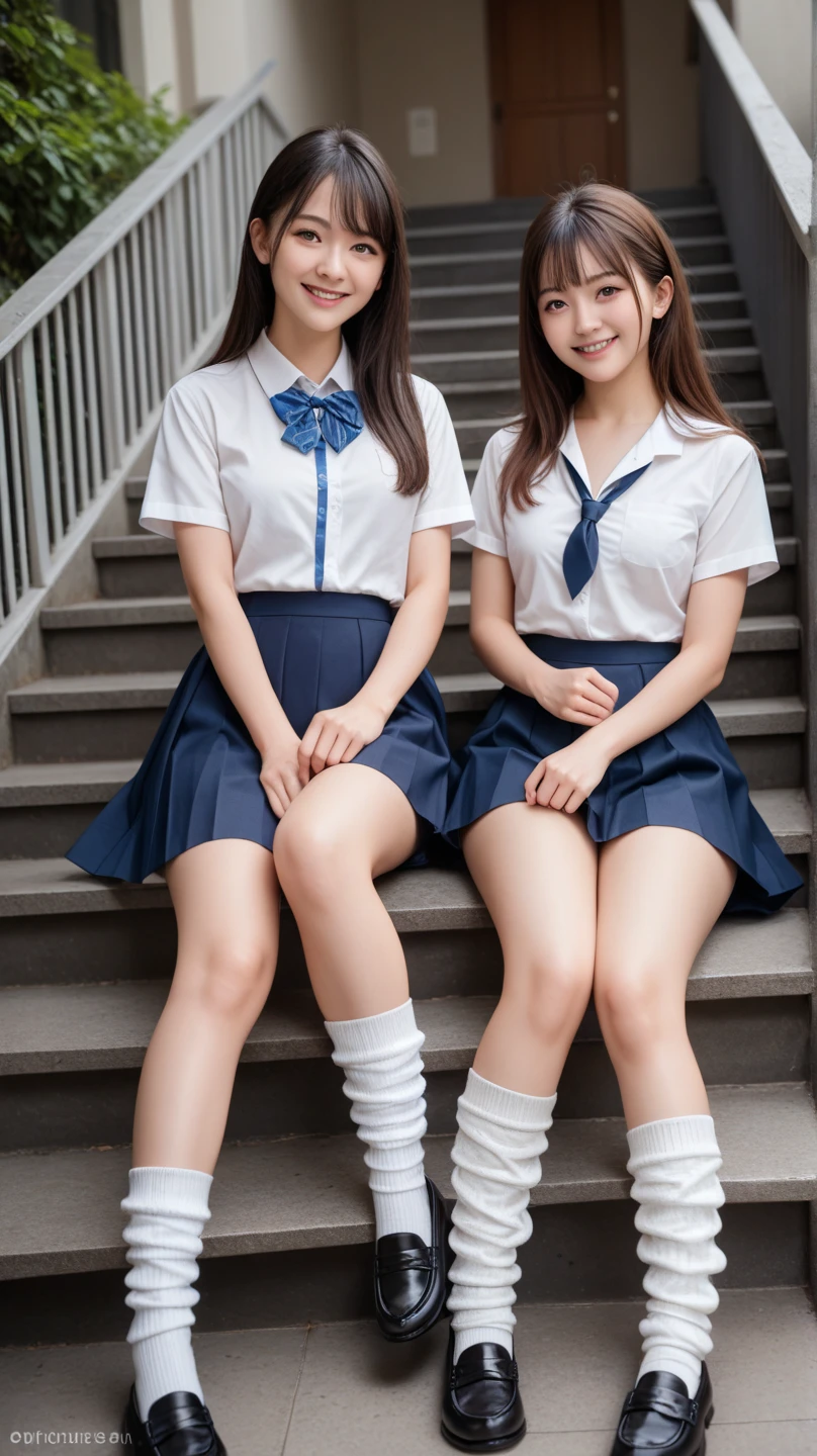 Browsing Caution, ((masterpiece)), ((Highest quality)), (Very detailed), ((cute)),, (Multi-point), ((sexy)), (device), ((Very detailed)), 4K, (8k), Highest quality, (Showing off panties女性), hyper cute face, shape,,hyper Genuineistic, Genuine, Dynamic Angle, ((whole body)), close, Thick outline, Clear contours, at school, ((((Two Women,:1.5)))), (Schoolgirl uniform :1.5), 美しい light brown hair, Beautiful brown eyes, ((Beautiful Eyes)), (Spread your legs out to the side:1.5), ((short hair)),  smile、Anime Style、((Please lift your skirt))、Showing off panties、Primary school students、、Young、Long Hair