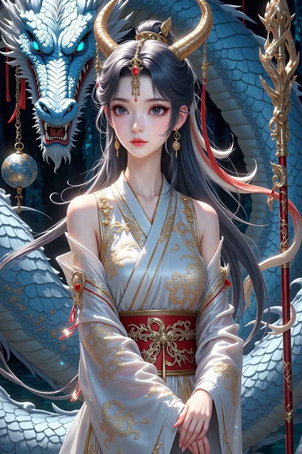Magic Book,Blood,Night, Dark, (Fantasy),infinite,deep blue sky,The abyss of knowledge,Cowledge,((masutepiece)), (((Best Quality))),((Beautiful fine eyes)),(Eye lashes)、Very beautiful face、Beautiful girl riding a huge sea dragon、(女の子1人)、Black hair、The long-haired、abyss eyes、glowy skin、oils、small tits、Perfect human body structure、Wizard robes、tattered cloth、Realistic coat、Teenchi、Super delicate CG Unity 32k wallpaper、​masterpiece, ((ultra-detailliert)), ((illustratio)),colourfull,wall-paper,The energy,Unknown terror,Incomprehensible,Around the magic,Magical surroundings,magic wands,Boken,Flying pages,Know everything,Predict the future、Get to know the past、Infinite wisdom、blue flames、Warlock、magic circles、Pentagram、Spells、mantra、Singing magic
