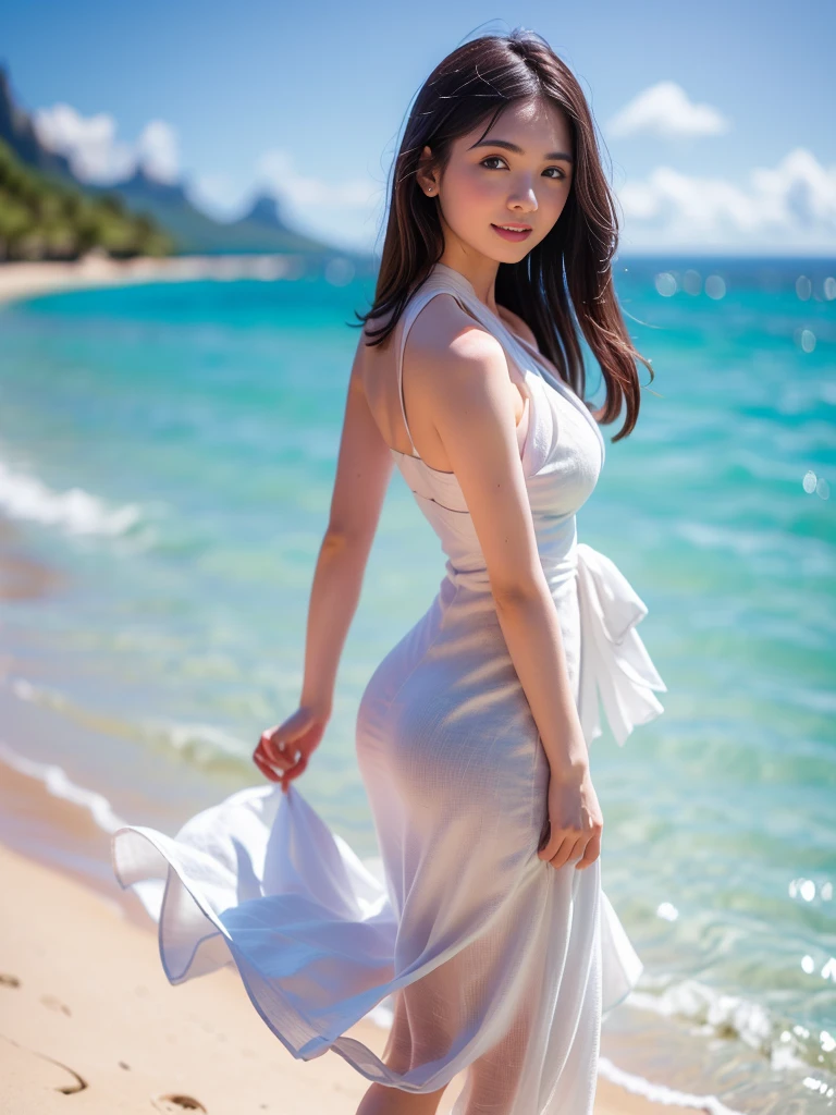 (((barefoot young slender beautiful  Japanese girls on mud beach))), natural front lighting, ultra sharp focus,braided long twin-tail hair, (((light pale white skin color))),blue large eyes with long eyelashes and double eyelids, dynamic angle,red lip,smile, 5girls, ((waving arms)), ((huge breasts)), (full body shot:2), (((wearing wedding underwear ))), (beautiful face:2),(((beautiful)))