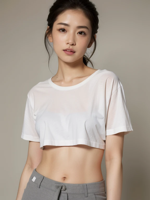 Wear, (Photographic Realism:1.4), (Surrealism:1.4), (Practical:1.3),
(Smoother lighting:1.05), (Improve movie lighting quality:0.9), 32k,
1 Girl,20 years old, Practical lighting, Backlight, There is light on the face, Ray tracing, (Bright Lights:1.2), (quality improvement:1.4),
(Top quality real texture skin:1.4), Delicate eyes, Delicate face,
(exhausted、Sleepiness and joy), (lol:0), Close-up of face, t-shirt,
(Increase body line emotions:1.1), (Enhances the beauty of skin texture:1.1) , waist shot, Camera docking, Flowy trousers