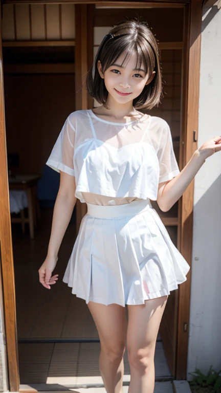 Cute Girls､high school girl､Idol､clear､White mini skirt､See-through､sit