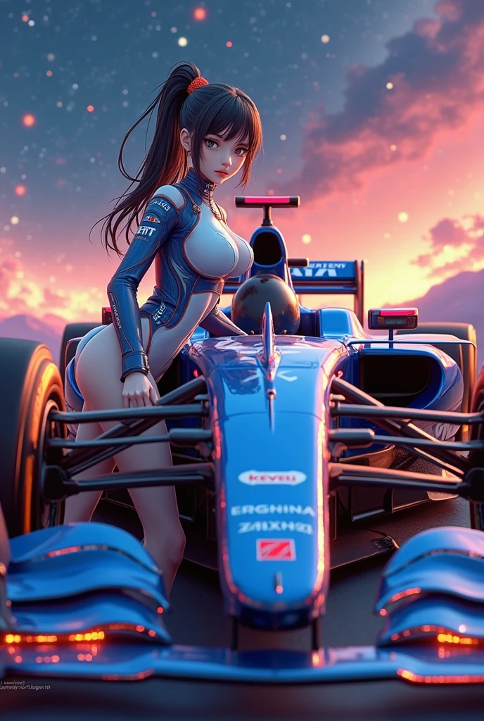 (race track、inside the car、F1 Racer)、driver、income、wirelesotorcycle full face helmet、camel toe、huge tit、Nipple Puffs、cleavage、Plump、Super big breasts、super big butt、Champion Racer、The cutest in the world、Fastest in the world、earrings、earrings、necklace、thick lips、heterochromia、bangles、Caster wheel、first round、hair charm、lip gloss、Super big breastsレーサー、Check the condition of your breasts