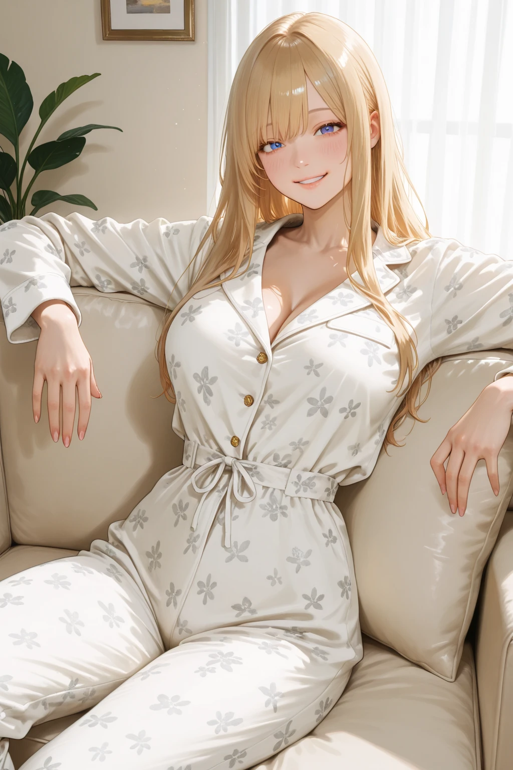 (samus_aran:1.00), (1girl:1.000), (lips:0.792), (bangs:0.853), (blonde_hair:0.970), (blush:0.876), (breasts:0.924), (large_breasts:0.789), (long_hair:0.972), (looking_at_object:0.896), (smile:0.777), (lying:0.917), (on_back:0.990), (on_bed:0.990), reading, holding book, (realistic:0.990), (parted_lips:0.990), (solo:0.981),
