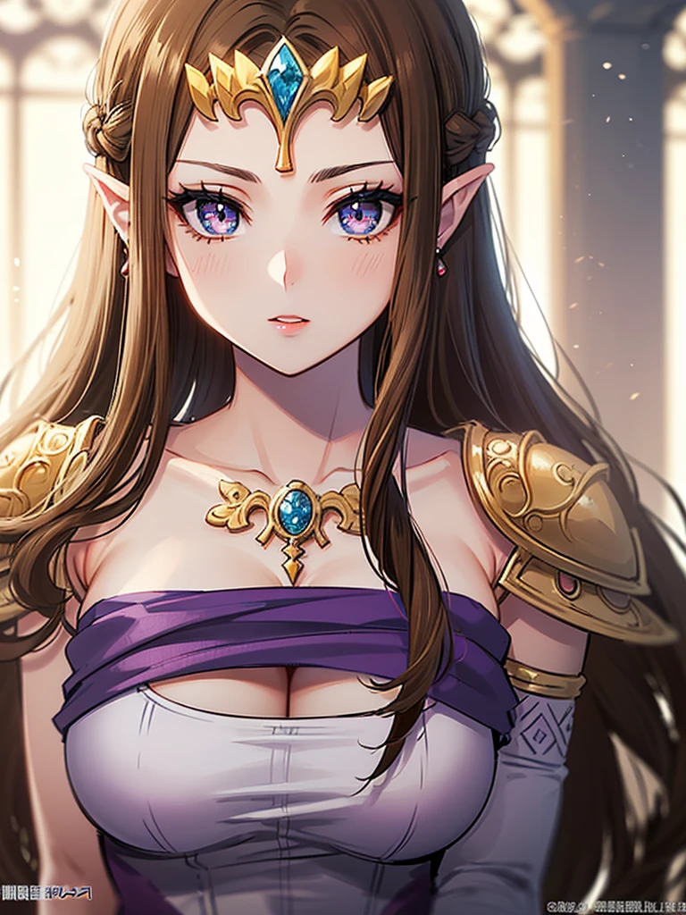 (((Face close-up))),(((Shoulder Off))),(Expressionless),((((Free pose)))))),((Upper Body)),((alone)),((((Glossy Lips)))),Anime art style,masterpiece,(Highest quality), (Super detailed),(Very delicate and beautiful),(alone),(detailedな顔と目),Beautiful eyes like jewels,(A truly gorgeous jeweled ruffled rococo ball gown dress),(((Mature Woman,Queen))),((1 Queen in a beautiful embroidery and jeweled absolutely gorgeous rococo ballgown dress with voluminous full length hoop skirt)),((crinoline)),,((Straight hair galore,Very long straight hair with plenty of volume,Super long straight hair)),,Cleavage,(bed),length_gloves,Very gorgeous hair accessories,Sparkling、((((front)))),((((Adult Expressions)))),((((Beautiful Face)))),((((dress)))),(()),(((Long Hair)))),((((Straight hair)))),((Cleavage)),((((Dark brown hair)))),Princess Zelda,((chest is slightly exposed)), ((Highest quality)),,(Very detailed) ,((Purple Blouse)),((rubbing hair)),Brown Hair,((Embarrassed look)),, ((Highest quality)), (Very detailed),((detailed)),(((pray))),Nintendo, The Legend of Zelda),,((alone)), ((Highest quality)), (Very detailed), ,