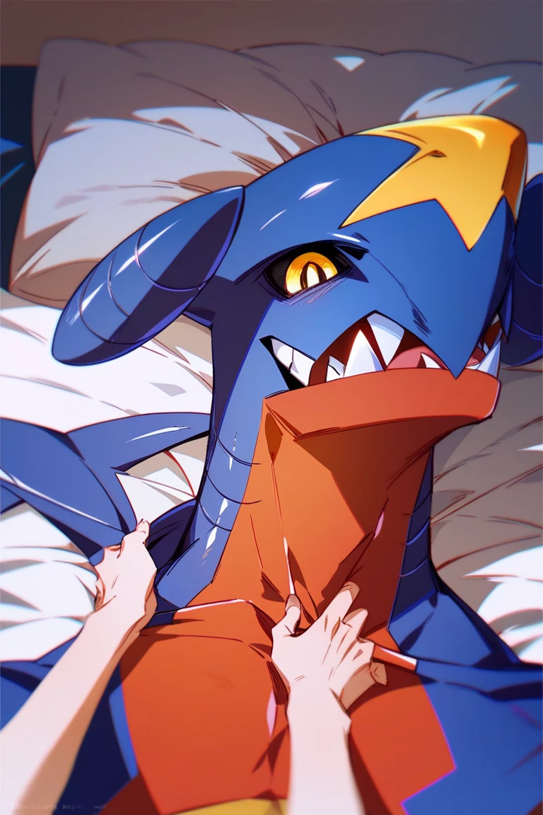 Drool flows into mouth。Large tongue,Correct body proportion, A high resolution,tmasterpiece,Put your hand into your mouth,Exveemon
