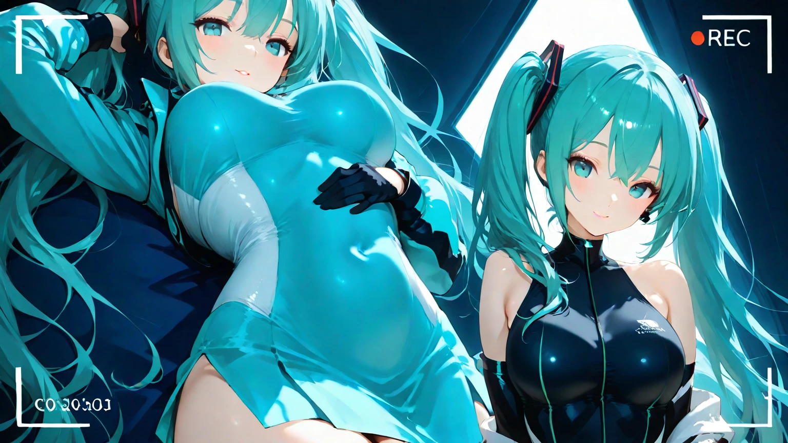 Hatsune miku with big breasts and bikini