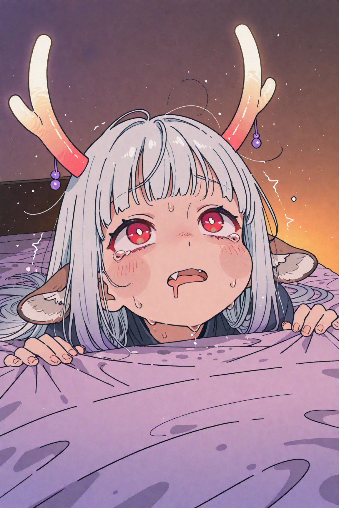 behind、((blush))、(((Covered in semen)))、pink bikini、on the desk、Place your hands on your pubic area、Heart-shaped Iyanga article、NSFW、((vaginal sex))、((((Ahegao))))、((can enter))、ponytail、