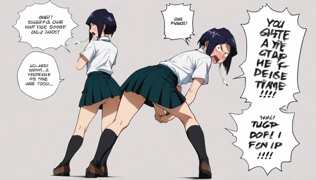 best quality, high quality, outside, black eyes, dark eyeshadow, curled hair, black hair, freckles, eyelashes, young:1.4, short, mouth open, shy, female, short hair, Flat torso, slim body, naked, pussy, ass, on a busy street, morning, cum in ass, ass view, cum on body, pissing on floor, piss on legs, cum in pussy, full wet body, back view, sperm in anus, zoom on ass, ass grab, spread legs, on knees, black dick in ass