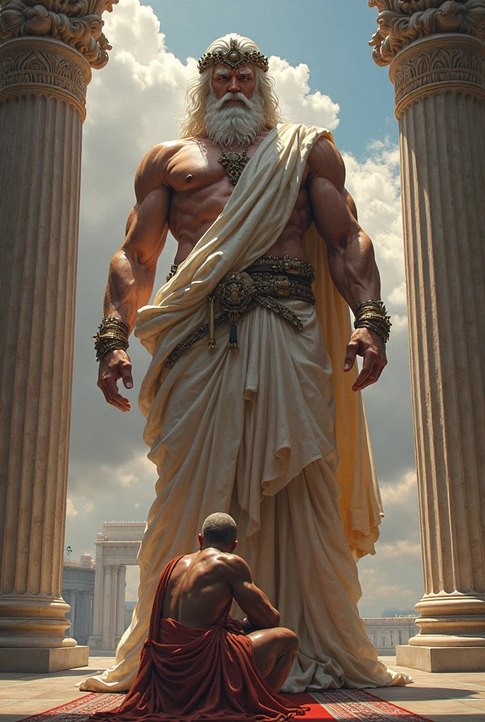 king Sisyphus talhing to zeus
