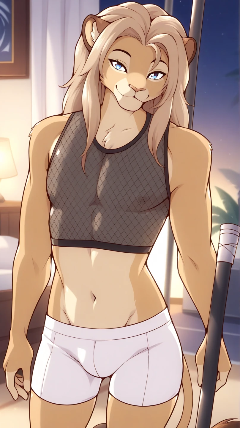 riley fairfeather, masterpiece, best quality, 1girl, solo, 1girl, solo, nose piercing, green hair, piercing, undercut, crop top, v neck, midriff, freckles, leather collar, short shorts, breasts, full body, short hair, black hair, multicolored hair, two-tone hair, purple eyes, looking at viewer, blush, hands behind back, ear piercing, black shoes, nose blush, dark-skinned female, small breasts, standing, tan, dark skin, bedroom,