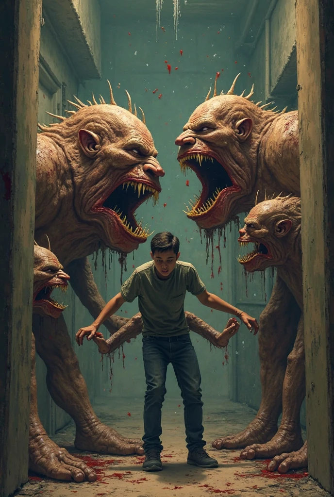 Land of Rakshasa、A torture room decorated with torture instruments、Beautiful 14 year old girl from Japan、(Ruffians wearing demon masks attack a woman)、(Tying up and humiliating his daughter)、(Pajamas), scream、(Scared girl)、hell、(Dim lighting)、A cruel world where people are no longer people、Bird's-eye view、(Grab the girl and strip her)、Masterpiece best quality、Baby Face、Cute girl、R18、No makeup、Various hairstyles、Blood stains on the walls、Realistic