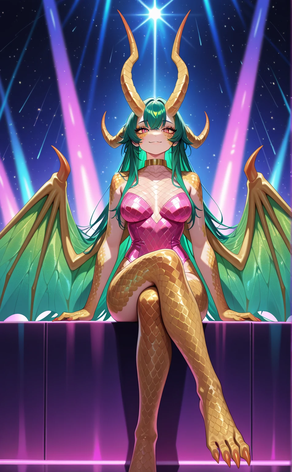 A breathtaking 4K artwork, inspired by Knight of Sidonia's Tsumugi, displays an enchanting Alpine Alien Musume in hyper-realistic Anime style. Her body, composed of intricate, light pink biomass, radiates a sense of otherworldly elegance, while her fluid tentacles gracefully descend beneath her skirt, delicately wrapping around your back, accentuating her captivating beauty. In defiance of gravity, she stands posed majestically in the vast expanse of space, her form illuminated by the magnificent cosmos behind her. This ethereal creatures radiant bioluminescence adds to the scene'