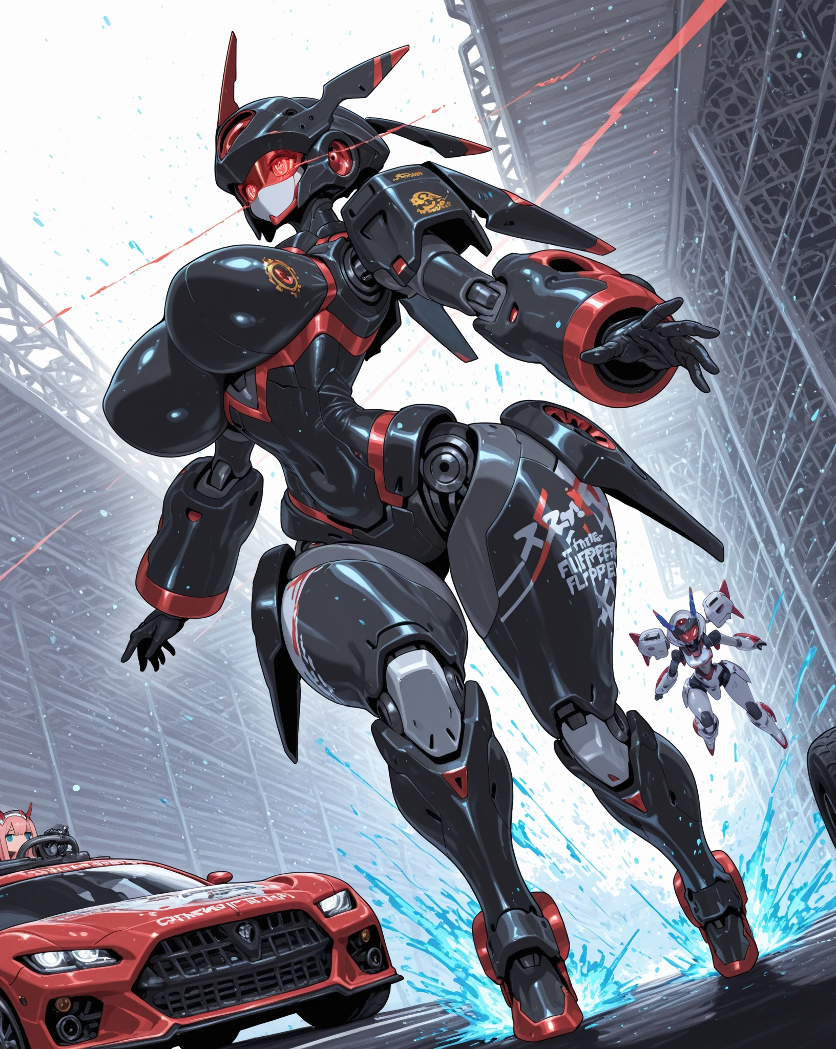 The image of a hybrid fiddler spider on a red warning poster, negro, Gray and white.