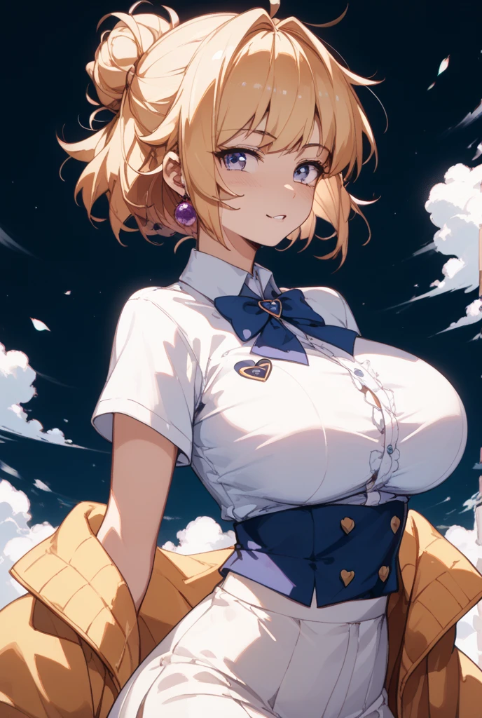 (small breasts:1.2), (perky chest:1.2), (pointed chest:1.2), (Pudding cake magazine cover:1.3),(from below:1.0),(shoot from the side:1.1),masterpiece, 1girl, Amazing Cleavage:1.1, thin waist, optimum,tmasterpiece,hight resolution,best qualtiy,hyper HD,super detailing,awardwinning,a 18yo cute girl,(The upper part of the body),anatomy correct,Beautiful Black miniskirt,garters,Gaze,Small face,bangss,holster,Beautuful Women,hands up,leg holster,Gaze,black boots,Cowboy Shot,cute face,a blond,Longhaire,Twin-tailed,Braids, Hairline,（scarlet eyes）,long eyelasher,Hanging eye corners,White skin of the, ((see through camisole:1.1)), ((Sheer nipples:1.0)),Rocket Tits,(Slim body),smile,seductive weak smiling,(with sparkling eyes and a contagious smile),little open mouth, Looking at Viewer,

