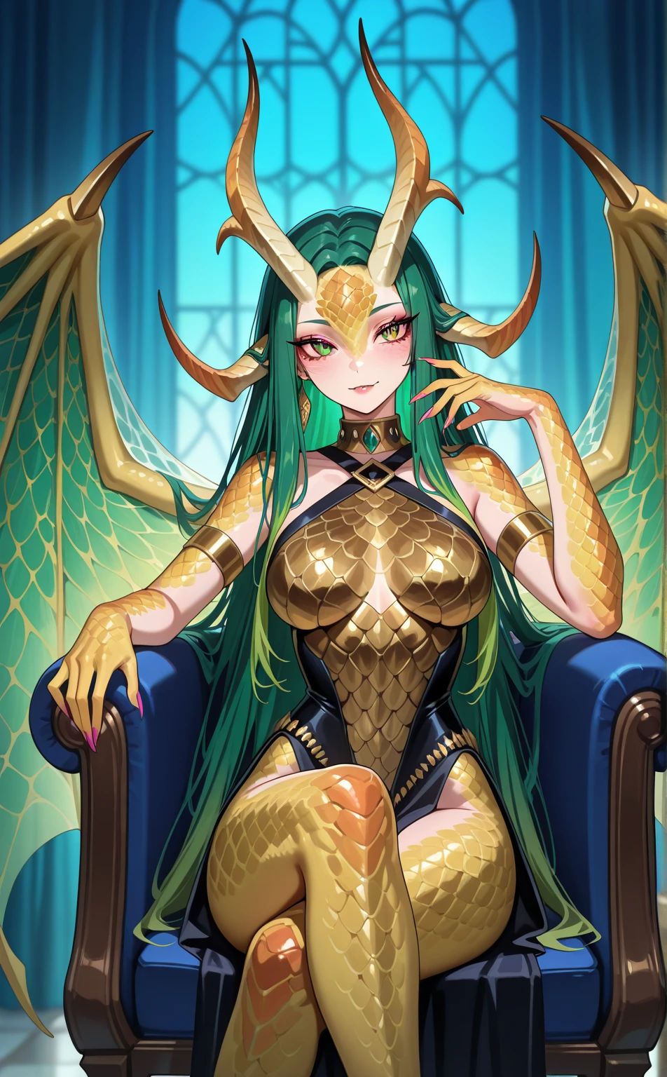 beautiful king ghidorah woman, white color, sensual, wild, very detailed face, detailed eyes, big , and pusy