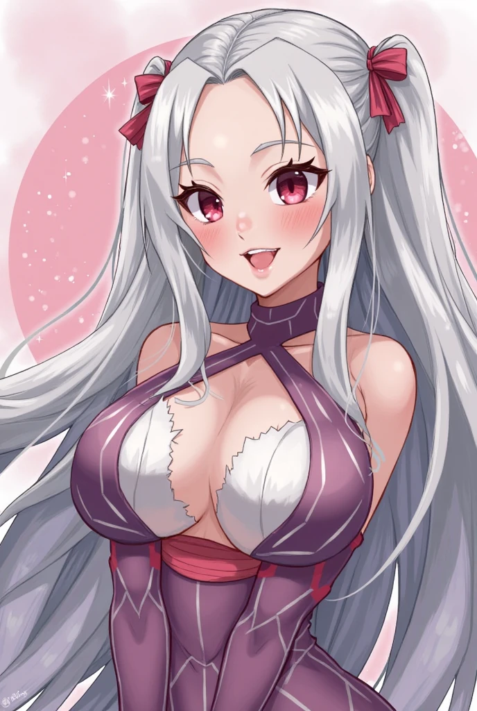 (masterpiece:1.2, best quality), (finely detailed beautiful eyes: 1.2), ((1girl)), ((solo)), (red eyes:1.4), (finely detailed eyes and detailed face:1.3), (beautiful and clear background:1.2), (extremely detailed CG, ultra-detailed, best shadow:1.1), ((depth of field)), ((watercolor)), kimono, large breasts, bare shoulders, flowers and petals, beautiful concept illustration, (white background:0.5), (illustration:1.1), (extremely fine and beautiful:1.1), (perfect details:1.1), yamato, large breasts, looking at viewer, smile, happy, blush, cleavage, wink, hard , wide hips, thick thighs, white wet mini skirt, side , seductive pose, red hakama,