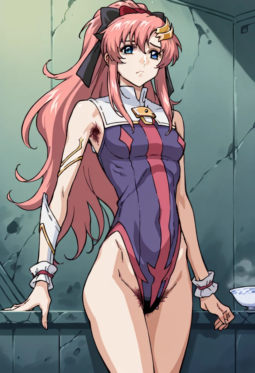 anime_still, masterpiece, best quality, sexy, 1girl, Gasai Yuno,(large breasts:1.5), nipples, solo, nude, as Gasai Yuno Sits in her kill room she stays blankly act a painting of her lover, she is wearing a black choker and black thigh highs and behind her there is a small table with a blood stained knife and a black face mask as well as a apron made of human skin, ((kill room)), ((blood)), ((psycho)),evil smile,dark and for Bodine atmosphere, she is hunting you, CRAZY EYES, (YANDERE,CRAZY EXPRESSION:1.6), empty eyes, shaded face, crazy smile
