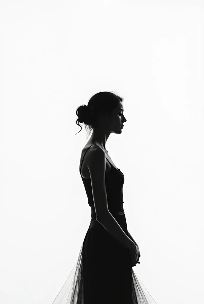 (woman), Artistic, Monochrome, High contrast, クラchic, elegant, silhouette, Dramatic, mysterious, Light and shadow, stands out, Precision, Sophisticated, Soft Focus, Black Hair, White skin, Emphasized contours, Sculptural, grace, Elegant, Delicate, reflection, texture, depth, Expressive, timeless, peacefulness, intellectual, Shadow play, Artistic photography, Time has stopped, Eternal beauty, classical, chic